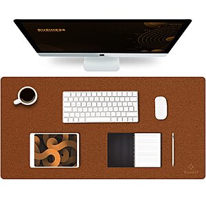 K KNODEL Large Office Desk Mat,Leather Mouse Pad (31.5"x15.7",Brown) $9.99