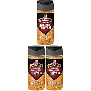 8.74 | 3-Pack 3.5-Oz McCormick Grill Mates Grilling Seasoning (Pineapple Teriyaki) at Amazon ($2.91 each