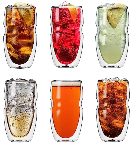 Ozeri Serafino Double Wall Ins...ee Glasses,16-Ounce,Set of 6