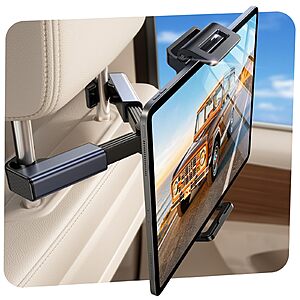 LISEN Car Backseat Headrest Phone & Tablet Holder w/ 360° Rotation & Extendable Arm (Fits 4.7" to 12.9" Devices) $7.99 + Free Shipping w/ Prime or on $35