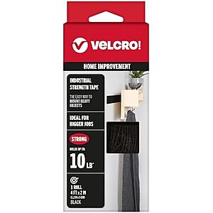 3.57* | VELCRO 4'x2'' Roll Indoor/Outdoor Industrial Strength Tape (Black) at Amazon