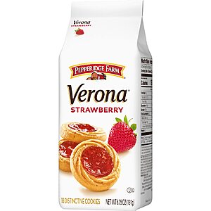 Pepperidge Farm Verona Strawberry Thumbprint Cookies, 6.75 OZ Bag (18 Cookies)~$2.39 With S&S @ Amazon