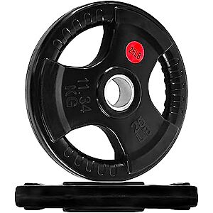 NEW,AC] $45.49 | Olympic 2-Inch Cast Iron Plate Weight Plate for Strength Training and Weightlifting,Rubber Coated Style,25LB Pair at Amazon