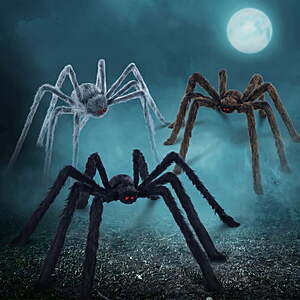 3 Pk Joyfy 5 FT Giant Spider Halloween Decorations ($7.67 each,Black,Brown,Gray) $22.99 + Free S&H w/ Walmart+ or $35