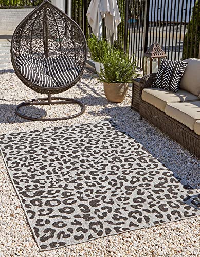 Unique Loom Outdoor Safari Col...' Rectangle,Light Gray/ Gray