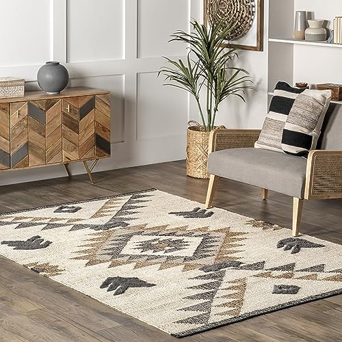 nuLOOM Rosanna Southwestern Sy...ls Jute Area Rug,6x9,Natural