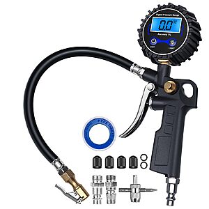 Limited Deal]DigitPro Digital Tire Pressure Gauge with Inflator,3-250 PSI Air Compressor Accessories with Air Chuck Quick Connect Coupler