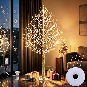 7FT Lighted Birch Tree 1000 LED Pre-Lit Outdoor Lighted Tree Timer & Dimmer $90.99