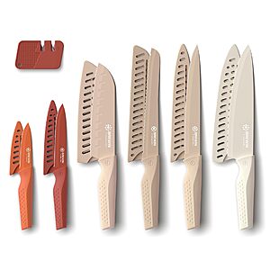 Brewin Knife set,13 Pieces Kitchen Knives Set with Sharpener - Muliticolor - $9.99