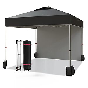 GarveeLife 10x10 Pop Up Canopy Tent,Portable Instant Commercial Canopy with 1 Sidewall $69.94