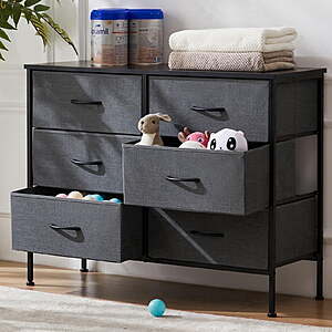 edx 6 Drawer Fabric Dresser (Grey) $28.99 + Free S&H w/ Walmart+ or $35