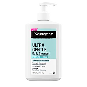 Select Accts:16-Oz Neutrogena Ultra Gentle Foaming & Hydrating Face Wash $4.65 w/ S&S