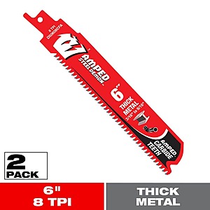 6 in.8 TPI Steel Demon AMPED Carbide Reciprocating Saw Blade for Thick Metal Cutting (2-Pack) $11.47