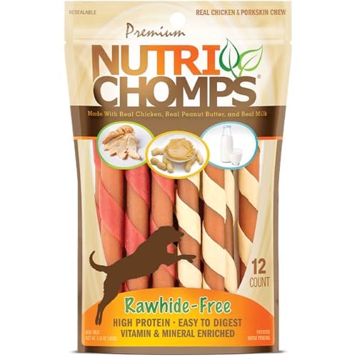 NutriChomps Dog Chews,5-inch...Peanut Butter and Milk flavors