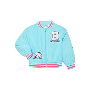 Girls' Hello Kitty Bomber Jacket (Tanger Turquoise & Carmine Rose) $7.50 + Free S&H on $35