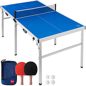 Best Choice Products 6x3 Foot Portable Ping Pong Table,Folding Mid-Size Indoor Outdoor Table Tennis Set - Blue $149.99