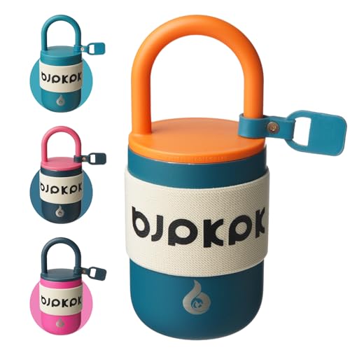 BJPKPK Insulated Stainless Ste...With Lid And Handle,Dark Blue