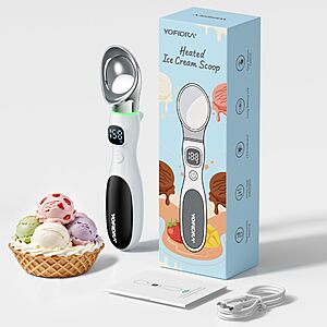 Yofidra Heated Ice Cream Scoop 4000 mAh,Ergonomic Design with Physical On/Off Switch $11.49