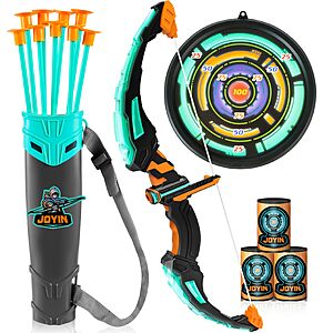 JOYIN Kids Bow and Arrow Set,LED Light Up Archery Toy Set with 9 Suction Cup Arrows,Target & Arrow Case $19.99