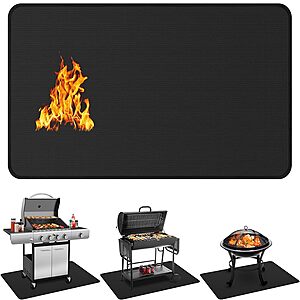 Protebox 48 x 30 inch Under Grill Mats for Outdoor Grill,Double-Sided Fireproof Deck and Patio Protector Mat $21.84