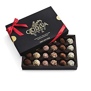 NEW] $43.50 | GODIVA Belgian Chocolate Truffle Holiday Red Ribbon Gift Box,24 Pieces at Amazon