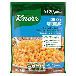 4.3-Ounce Knorr Cheesy Cheddar Rotini Pasta Sides $0.75 w/ S&S & More + Free Shipping w/ Prime or on $35