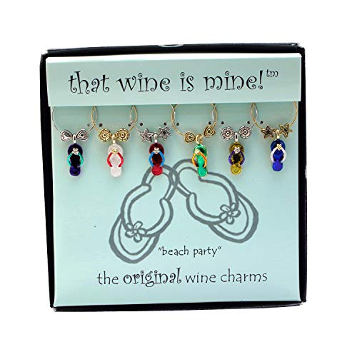 Wine Things WT-1464P Beach Par...neatly around stem,Multicolor