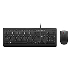 Lenovo Essential Wired USB Full-Size Keyboard and Mouse Combo,Spill-Resistant Membrane Keyboard w/Tenkey,Quiet Island-Style Keys,Microsoft Copilot + Free Shipping $11.04