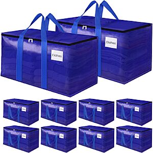 Prime] 10-Pack 24-Gallon FabSpace Heavy-Duty Storage Bins W/ Zippers $22.74 + Free Shipping