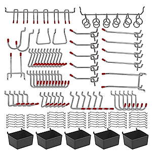22.99:BN-LINK 114PCS Pegboard Organizer Kit with Metal Hooks,Bins & Cups for Garage Tool Storage at Walmart