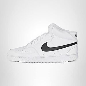 Nike Men's Court Vision Mid Next Nature Shoes,White/Black-White,for $56.97