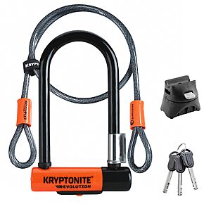 85.11 Amazon Kryptonite Evolution Mini-7 Bike U-Lock with 4 ft Security Cable,13mm Max Performance Steel Shackle FS