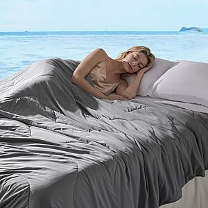 LEAONME® Cooling Comforter Full/Queen Gray Blanket for Hot Sleepers 90"x90" $39.74