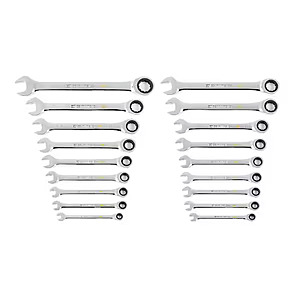 GEARWRENCH SAE/MM 90-Tooth Pro Combination Ratcheting Wrench Tool Set with Tray (18-Piece),$79.97,free shipping $109