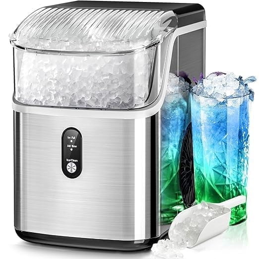 KISSAIR Countertop 35lbs/24H Nugget Ice Maker w/ Self Cleaning Function (Stainless Steel) $83.89 + Free Shipping w/ Walmart+ or on $35