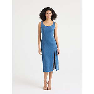 Sofia by Sofia Vergara Women's:Mock Denim Knit Dress (Sizes XS-4X,Dawn Blue) $12.38 + Free S&H w/ Walmart+ or on $35