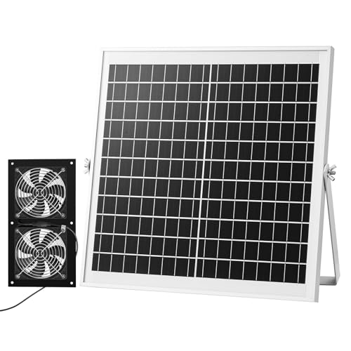 VEVOR Solar Powered Fan,15W S...Tents,Chicken Coops,Shelters