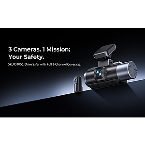 Prime Members GKU D1000 4K+2.5K Dual Recording 3 Channel 5.8GHz WiFi Dash Cam $59.49 + Free Shipping