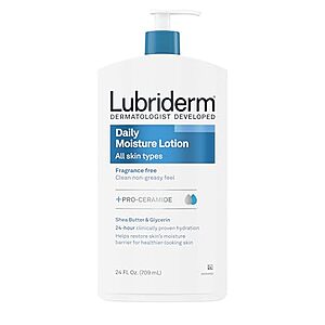Select Accts:24-Oz Lubriderm Daily Moisture Lotion + Pro-Ceramide (Fragrance Free) $6.60 w/ S&S