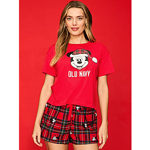Old Navy Women’s & Men’s Holiday & Disney T-Shirts or Flannel Boxer Shorts Pajamas $5 + Free Store Pickup or FS on $50