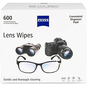 ZEISS Pre-Moistened Lens Cleaning Wipes,600 Count for $16.63