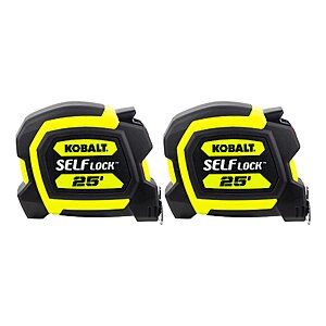 Kobalt Yellow Self Lock 2 -Pack 25-ft Auto Lock Tape Measure | KBSL25HVTW $11.98