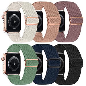 6-Pack Apple Watch Adjustable Elastic Solo Loop Nylon Sport Bands $3.99 + Free Shipping w/ Prime or on $35