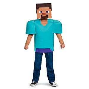 24.57:Steve Classic Minecraft Costume,Multicolor,Medium (7-8