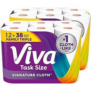 SnS,AC] $20.05* | 12-Pk 141-Sheets Viva Signature Triple Roll Cloth Paper Towels at Amazon