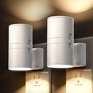 2-Pack L Lohas Dimmable Wall Plug Light Sensor LED Night Light (3000K Soft White,White) $5.99 + Free Shipping w/ Prime or on $35