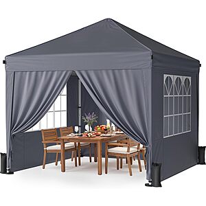 10x10 Pop Up Canopy Tent with 4 Sidewalls,Portable Outdoor Shelter,various colors $104.99