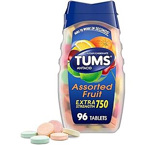 Select Accts:96-Ct TUMS Extra Strength Chewable Antacid Tablets (Fruit) $3.30 w/ S&S