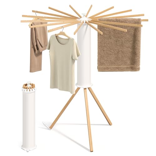 SONGMICS Clothes Drying Rack F...rms,Natural Color ULLR530YW01