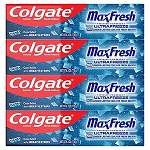 SnS,AC] $6.79* | 4-Pk 6.3-Oz Colgate MaxFresh Cool Mint Toothpaste at Amazon